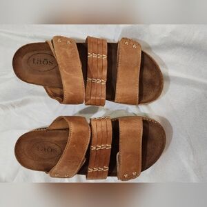 Taos Womens Tremendous Footwear Tan Leather Sandals